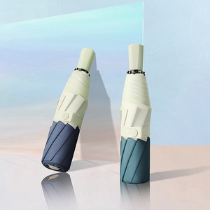 Cadre durable résistant au vent fort <span class=keywords><strong>Parapluie</strong></span> à coutures bicolores imperméable à l'eau pongé haute densité entièrement automatique - Product Image 6
