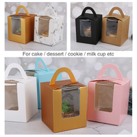 Mini boîte d'emballage à dessert en papier de couleur pour bouquet boulangerie pâtisserie muffins boîte à cupcakes avec fenêtre vente en gros