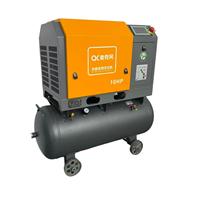Compresor de Aire Industrial Portátil AOKEF de 10 HP con Motor de Imán Permanente VSD, Refrigeración por Aire, PLC, Bomba y Alimentación CA de 7.5 kW con Tanque