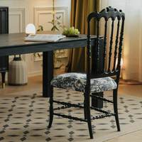 Chaise de salle à manger Napoléon vintage française en bois massif, chaise rembourrée rétro, meubles anciens de luxe pour la maison et les restaurants