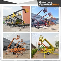 Nacelle élévatrice articulée remorquable, grue araignée, plateforme de travail aérien, équipement de levage hydraulique pour l'entretien extérieur