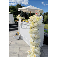 Composition florale personnalisée en hydrangeas vert-rosé tombants et pour côté de canapé, décoration de toile de fond de scène pour mariage, fleurs de table de bar