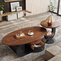 Table basse en bois massif avec cadre en métal, style luxe léger, sensation haut de gamme, petit appartement, salon, meubles de maison, nouveau style chinois