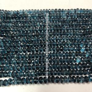 4mm 6mm Natural London <b>Blue</b> Topaz <b>Stone</b> Faceted Rondelle Gemstone Beads Strand for Jewelry Making <b>Necklaces</b> Bracelets Online - Product Image 1