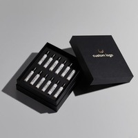 Emballage de bouteille de parfum de qualité supérieure 4x10ml Boîte en papier rigide élégante noire Coffrets cadeaux de luxe personnalisés pour parfum