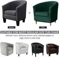 OBCREAT Soft Velvet Stretch 2 pièces Housses de fauteuil pour salon, chambre et appartement-Housses de meubles modernes vert foncé