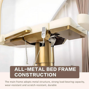 Latest Modern Adjustable Massage Table Beige Electric Lash Tech Bed Aesthetic Clinic Bed - Product Image 4