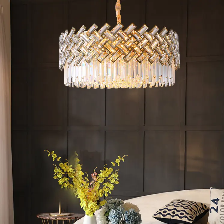 Modern Simple Lamp Light Luxury Round Chandelier Crystal For Living Room Dining Room Bedroom