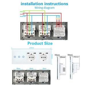 Interruptor Táctil Combinado Tipo 228 con Panel de Vidrio, Control Táctil de 3 Vías para Caja Redonda Europea/Rusa - Product Image 3
