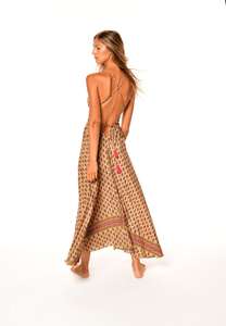 OEM personnalisé vente en gros 2024 femmes été solide impression parole longueur robe conception à la main manches courtes décontracté plage fête naturel - Product Image 3