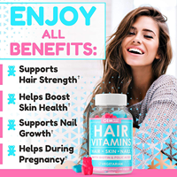 Gummies Cheveux Peau Ongles Biotine Acide Folique Vitamines A C D E Zinc Supplément Végétarien OEM Marque Privée 60 Comprimés