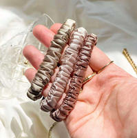 Chouchous pour cheveux en soie de mûrier 100% naturelle de haute qualité, couleurs assorties, attaches pour queue de cheval