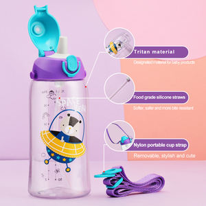UZSPACE 480ML plástico logotipo personalizado niños lindo dibujos animados Jardín de Infantes Escuela Primaria estudiante botella de agua con manga - Product Image 5