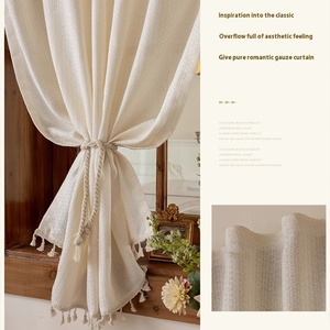 Cortina de ventana de gasa simple sin Velcro que transmite luz opaca <span class=keywords><strong>para</strong></span> <span class=keywords><strong>ventanas</strong></span> de bahía pequeñas Alquiler de fácil instalación incluido - Product Image 3