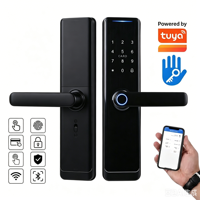 Cerradura Inteligente Biométrica Negra de Lengüeta Única E-515 con Huella Dactilar, Tarjeta, Código y WiFi para Hogar, Oficina y Hotel