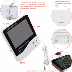 Tốt nhất Trạm thời tiết trong nhà kỹ thuật số nhiệt độ độ ẩm mét phong vũ biểu Nhiệt kế ẩm kế - Product Image 3