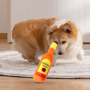 HOMEPLANET <span class=keywords><strong>Best</strong></span> Seller peluş Pet Toyplush dolması PP pamuk yumuşak kedi köpek oyuncaklar şarap şişesi peluş oyuncak köpek - Product Image 3