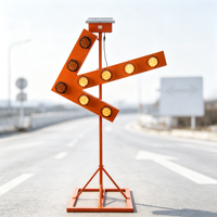 360 °   Flèche directionnelle rotative et réglable, lumière de guidage solaire à LED, clignotante par induction pour travaux routiers