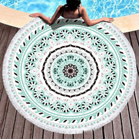 Shaohua Custom Lightweight Quick-Dry Round Polyester Beach Towels Digital Printed Patterns for Summer Beach Travel & Vacation