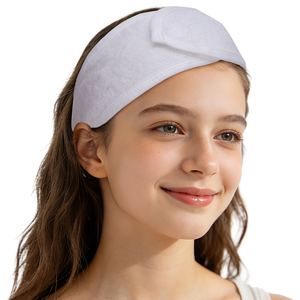 Diadema de Spa con Logotipo Personalizado, Diadema de Fibra de Bambú Blanca con Velcro, Paño de Bambú para la Cabeza - Product Image 6