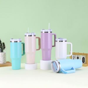 Insulated <b>Travel</b> Car H2.0 <b>Handle</b> Tumbler 40oz <b>Mug</b> Lid Straw Anti-Slip OEM ODM Custom Logo - Product Image 3