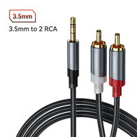 Toocki bon prix câble Audio 3.5mm à 2RCA câble Audio mâle câble Audio pour Microphone ordinateur portable