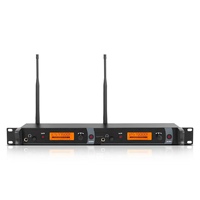 TopYun IEM1200 Moniteur d'oreille sans fil pour scène, émetteur double canal, connecteur XLR, construction métallique, léger, surveillance UHF