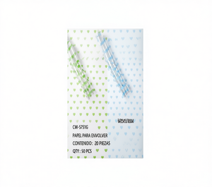 Papel de celofán TAXEALIM, 57x57 cm, diseño de corazones para flores, regalos, manualidades, 20 piezas por paquete - Product Image 1