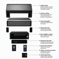 YINBOEAR Enceinte active pleine gamme de 8 pouces 150W, système de sonorisation portable, moniteur de sol pour salle de réunion, conférence, KTV