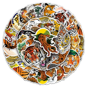 Autocollants HOYO Tiger, 50 pièces/paquet, autocollants décoratifs Tigre Royal Bengal Rayé pour Ordinateurs Portables, Vélos, Téléphones - Product Image 2