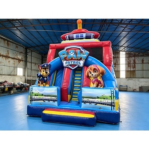 Divertido Castillo Inflable <span class=keywords><strong>de</strong></span> la Patrulla Canina con Tobogán y Pista <span class=keywords><strong>de</strong></span> Obstáculos para Fiestas Infantiles y Diversión en el Patio Trasero - Product Image 2