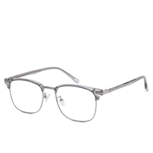 Montura de Gafas Metálicas Cuadradas de Media Montura T2-1526, Protección UV y Anti Luz Azul, Unisex, Lentes de PC de Tamaño Mediano - Product Image 5