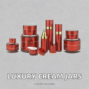 Envases Cosméticos de Plástico de Lujo, Frascos Vacíos para Limpiador Facial, Color Negro y Dorado, para Rango de 5g-200g, Material PMMA, Tapa Blanca, 250g - Product Image 2