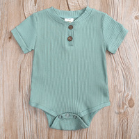 Infant Newborn Baby Girl Boy gerippte feste Kleidung Sets Kurzarm Body suits Elastic Shorts 2pcs Outfits Baby Kleidung Sets