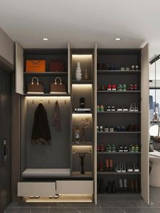 Modern Style Entryway Storage Organizer Cabinet Extremely Narrow <b>Shoes</b> Storage with Durable <b>Shoe</b> <b>Racks</b> - Product Image 4