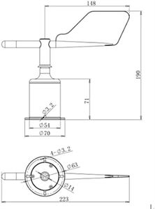 RS485/232 밴 쓰리 ABS 컵 공기 기계식 풍속 방향 센서 풍속계 아날로그 출력 0.01m/s 해상도 -55C-70C - Product Image 6