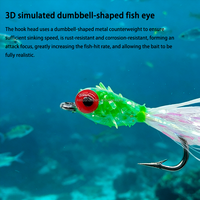 Dumbbell-Eye Minnow mit 8 #   Künstlicher Hakenköder Fluoreszierender Nachtleuchtender Streamer Fliegenköder für Forellen- und Barschfliegenfischen