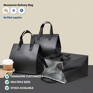 ถุงเก็บความร้อนแบบใช้แล้วทิ้ง พิมพ์โลโก้ได้  ถุงผ้าไม่ทอ กันน้ำ สำหรับใส่อาหาร ชานมไข่มุก กาแฟ เค้ก  ถุงใส่กลับบ้าน - Product Image 1