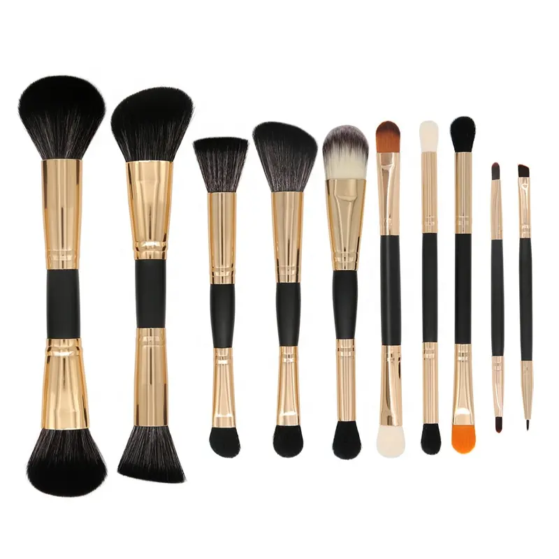 10pcs double-ended cosmetic makeup brush set full set blush brush contouring foundation eye shadow brush