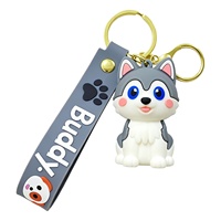Porte-clés en silicone 3D mignon en forme de chiot, bouledogue français, Corgi, Shiba Inu, chien Teddy, breloque de sac, pendentif animal de dessin animé pour sac à dos, clé de voiture