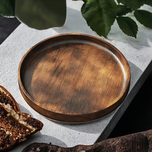 Assiette jetable ovale en bois d'acacia et de noyer, design européen, écologique, pour les occasions festives, marque LEXDO, plats de dîner, salades - Product Image 3
