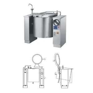 High Productivity Commercial Tilting Kettle Boiling Pan Smart Electric Boiling Pan for sale