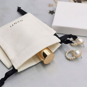 Wholesale Eco Muslin Cotton Linen Gift Packaging <b>Pouch</b> Customized Organic Cotton <b>Drawstring</b> Bag with Logo - Product Image 2