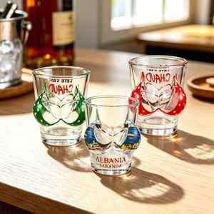 Ensemble de verres à shot fantaisie 60 ml, thème bikini, souvenir Albanie Saranda, boîte cadeau, verres à liqueur miniatures colorés, collection de voyage - Product Image 3