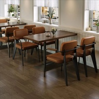 Set di Sedie e Tavolo da Pranzo in Legno per Caffetteria, Poltrona Imbottita Commerciale per il Tempo Libero, Divano a Panca, Arredamento per Banchetti