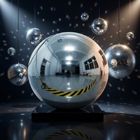 Ballons gonflables géants personnalisés 360° en forme de boule miroir métallique, ballons gonflables brillants géants, décorations publicitaires gonflables