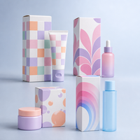 Boîte cadeau en papier artistique avec logo personnalisé, pliable, adaptée aux soins de la peau, aux cosmétiques, aux bougies, aux parfums, aux tasses isothermes, style féminin tendance
