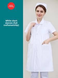 Uniformes d'infirmière enceinte salopette de <span class=keywords><strong>grossesse</strong></span> à manches longues Version à manches courtes manteau blanc pour uniformes d'hôpital de médecin féminin - Product Image 6