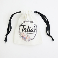 Sac à cordon en coton imprimé sur mesure, pochette en toile avec logo imprimé pour l'emballage de bijoux
