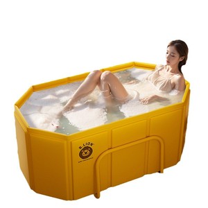 Modello portatile di vasca da bagno pieghevole per adulti con supporto, adatta per il bagno di tutto il corpo in inverno, anche adatta ai bambini. - Product Image 1